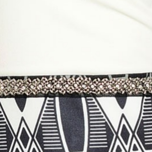 Mixed Print Bead Embellished Sheath Dress - Picture 3 of 5